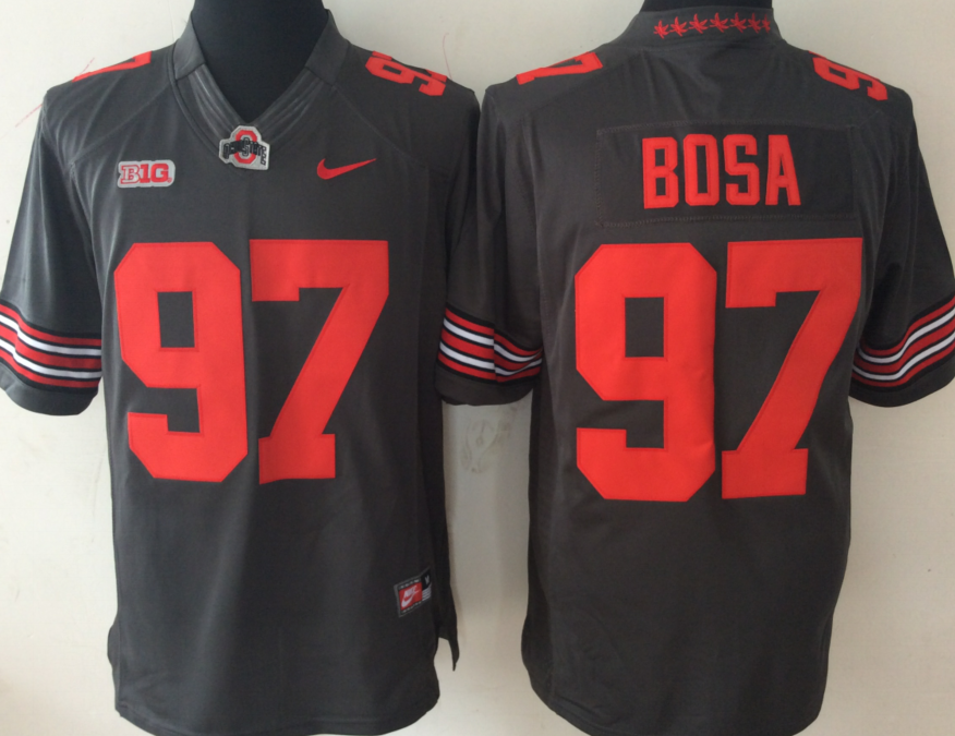 NCAA Men Ohio State Buckeyes GRAY Limited #97 BOSA->ncaa teams->NCAA Jersey